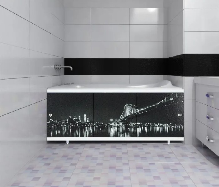 картинка Экран под ванну МетаКам "Премиум Арт Огни города" 1,48м от магазина АСЯ