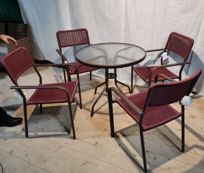 картинка Набор дачной мебели Элегия (бордовый) стол, 4 кресла от магазина АСЯ