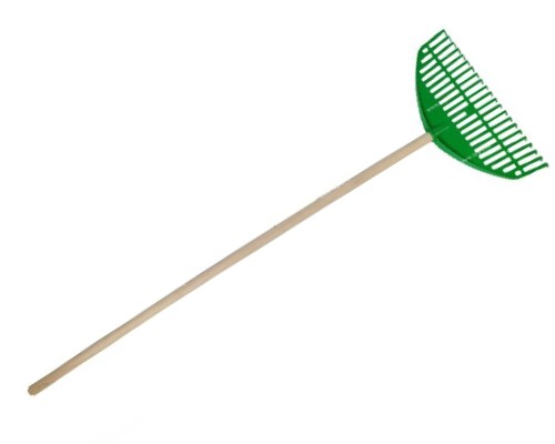 картинка Грабли веерные пластмассовые 22зуба "Гардения" с деревянным черенком от магазина АСЯ