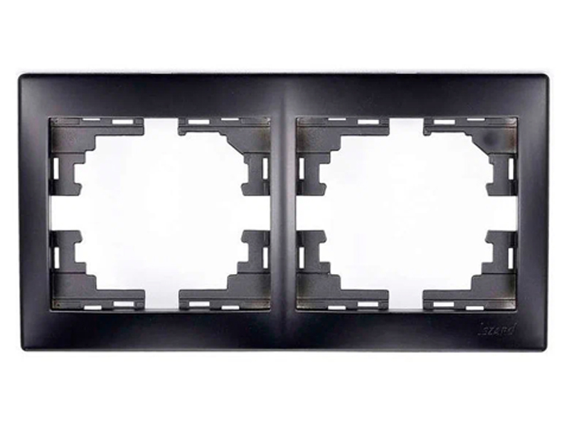 картинка Рамка на 2 постагоризонтальная, черный бархат, без вставки, Lezard MIRA 701-4200-147 от магазина АСЯ