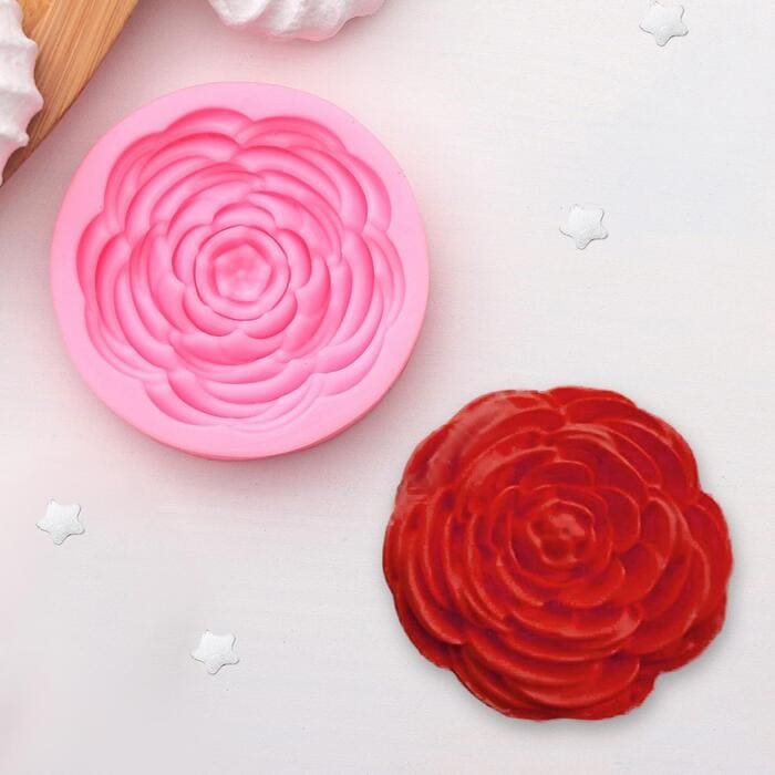 картинка Молд силиконовый «Прекрасная роза», 5,7×5,7×1,2 см, цвет МИКС от магазина АСЯ