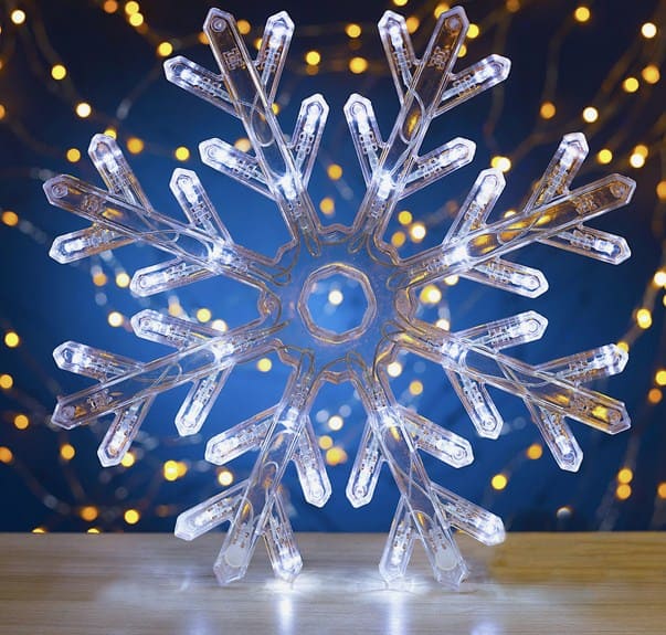 картинка Акция! Фигура "Снежинка" d=30 см, пластик, 40 LED, 220V, контрол. 8р. БЕЛЫЙ от магазина АСЯ