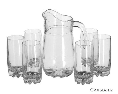 картинка Набор для воды кувшин со стаканами 7 пр "Сильвана", "Вальс" PASABAHCE от магазина АСЯ