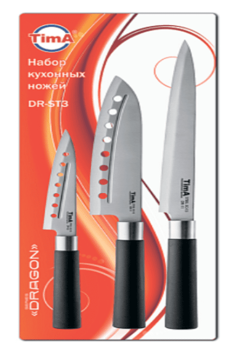 картинка Набор ножей из нержавеющей стали Tima Dragon DR-ST3, 3шт от магазина АСЯ