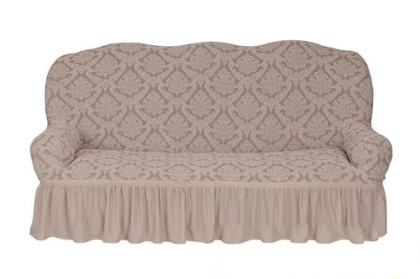 картинка Чехол стрейч на 3-х местный диван Жаккардовые с оборкой цвет в ассортименте от магазина АСЯ