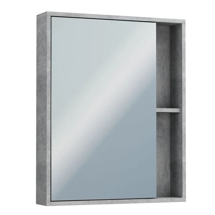 картинка Шкаф-зеркало Лотос 60 бетон натуральный от магазина АСЯ