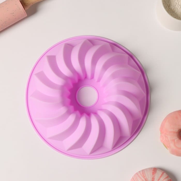 картинка Форма силиконовая для выпечки «Немецкий кекс. Заварное», d=21 см, цвет фиолетовый, 3626727 от магазина АСЯ