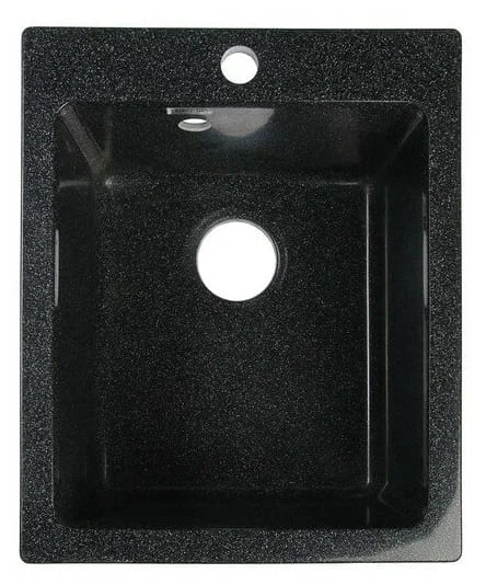 картинка Мойка кухонная из камня Линди Z8Q4, 425х500х195 мм, глянцевая, черная от магазина АСЯ