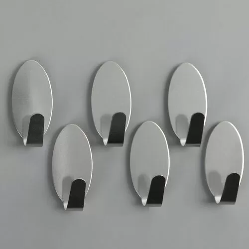 картинка Набор крючков на липучке «Овал», 6 шт, металл, 569588 от магазина АСЯ