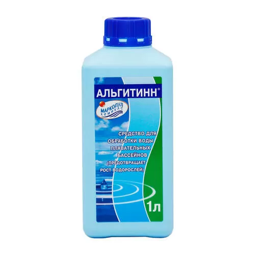 картинка АЛЬГИТИНН, 1л бутылка, жидкость для борьбы с водорослями, М04, (химия для бассейна) от магазина АСЯ