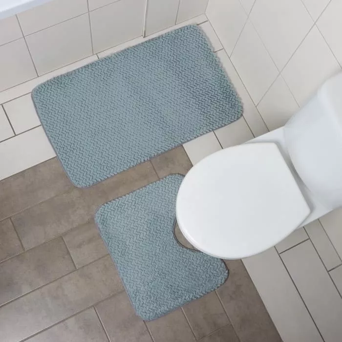 картинка Набор ковриков для ванны и туалета SAVANNA "Луи" 2 шт (50х80, 40х50 см), цвет серо-синий от магазина АСЯ