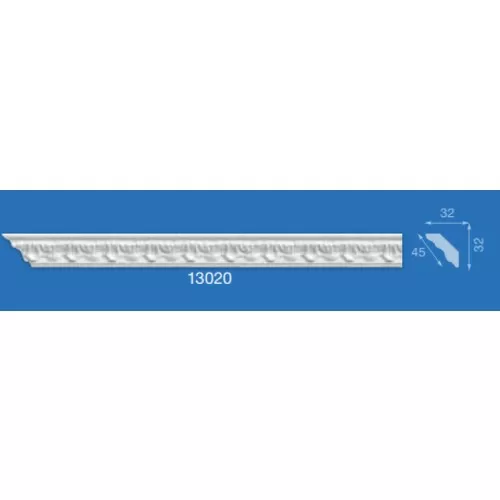 картинка Плинтус потолочный 13020 1,3м (32х32) мм инжекционный от магазина АСЯ