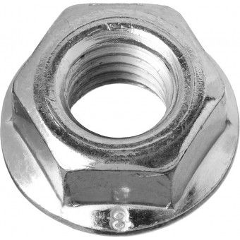 картинка Гайка Зубр шестигранная ДИН 6923 М10 с фланцем стальная оцинкованная от магазина АСЯ