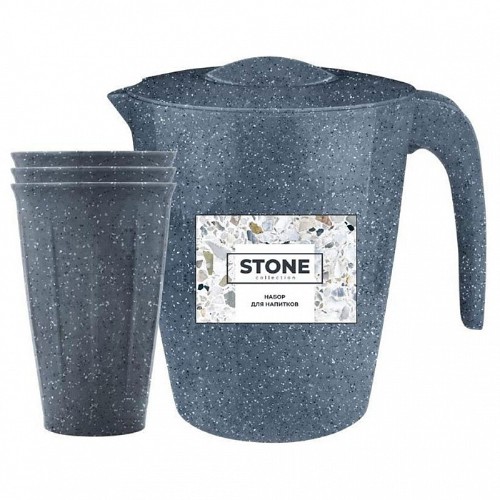 картинка Набор для напитков Sugar&Spice STONE (кувшин 1,9 л + 3 стакана 0,35 л) темный камень SE1828 от магазина АСЯ