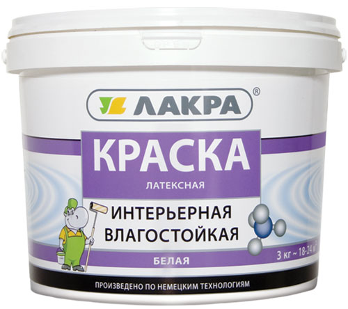 картинка Краска Лакра латексная интерьерная влагостойкая белая 3 кг от магазина АСЯ