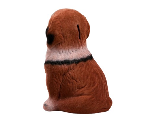 картинка Копилка "Собака Бетховен" 18 см, коричневый цвет, флок от магазина АСЯ