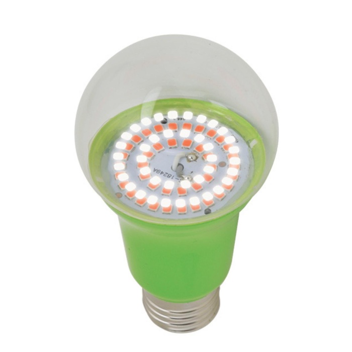 картинка Лампа светодиодная для растений LED-A60-15W-SPSB-E27-CL PLP30GR форма A. прозрачная, спектр для рассады и цветения от магазина АСЯ