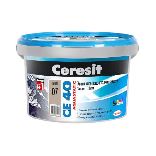 картинка Затирка цементная Ceresit СЕ 40 эластичная водоотталкивающая 2 кг цвет серый от магазина АСЯ