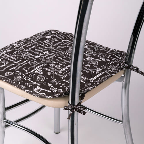 картинка Чехол на стул с завязками 35х38 "Правила кухни", рогожка, 100 % хлопок от магазина АСЯ