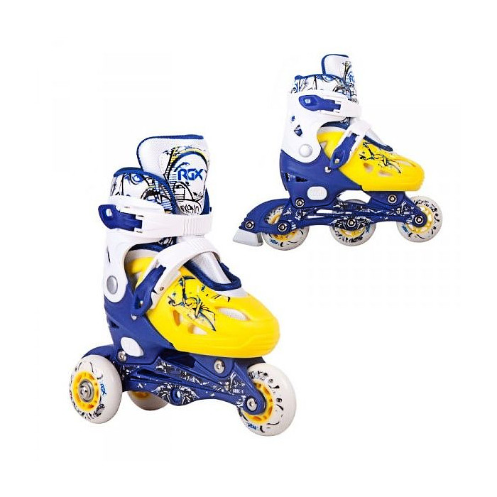 картинка Коньки роликовые раздвижные CASPER blue р-р 27-30, желто-синий от магазина АСЯ