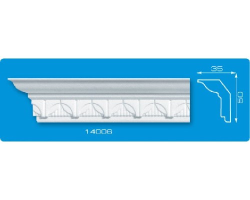 картинка Плинтус потолочный ФОРМАТ 14006 (35х50) мм инжекционный белый 1,3 м от магазина АСЯ