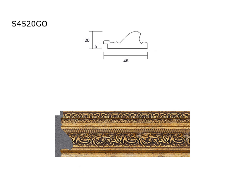 картинка Багет пластиковый S4520GO / S4520GS (калькулятор расчета багетной рамки и форма отправки заказа) от магазина АСЯ