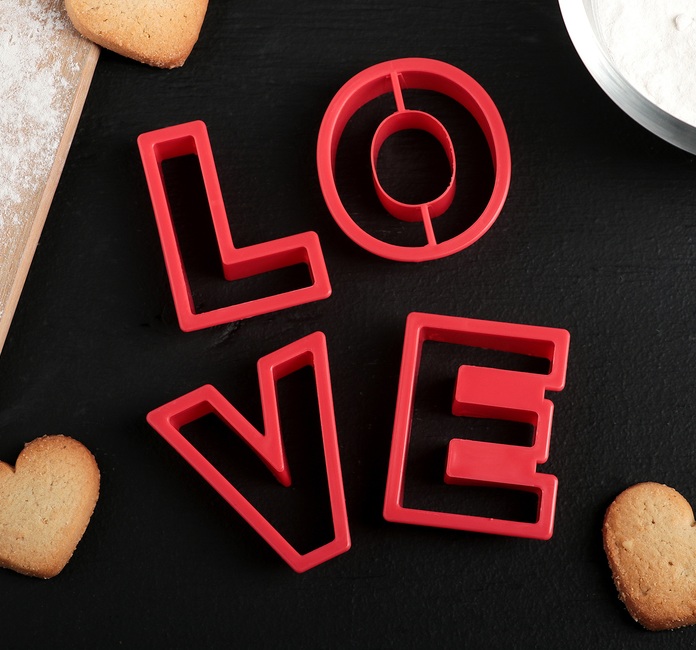 картинка Набор форм для вырезания печенья «Любовь», 12,5×10,5×2 см, 4314200 от магазина АСЯ