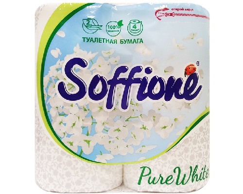 картинка Туалетная бумага Soffione  4 рулона в ассортименте от магазина АСЯ