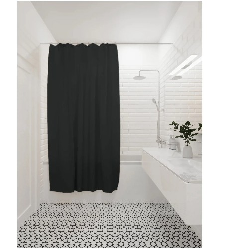 картинка Штора для ванной Аквалиния PE1148E, PEVA 180х200 см черный от магазина АСЯ