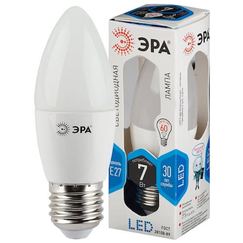 картинка Лампа светодиодная ЭРА LED smd B35-7w-840 E27 98101 от магазина АСЯ
