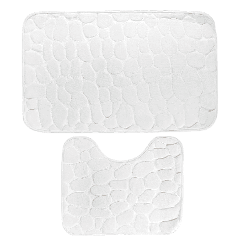 картинка Набор ковриков для ванны и туалета Доляна «Галька», 2 шт: 39×50, 50×80 см, 4280822 от магазина АСЯ