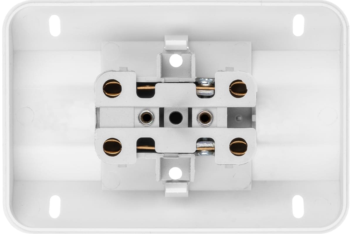 картинка Двойная угловая розетка TDM 2П открытой установки с защитными шторками IP20 250В 10А белая Ладога от магазина АСЯ