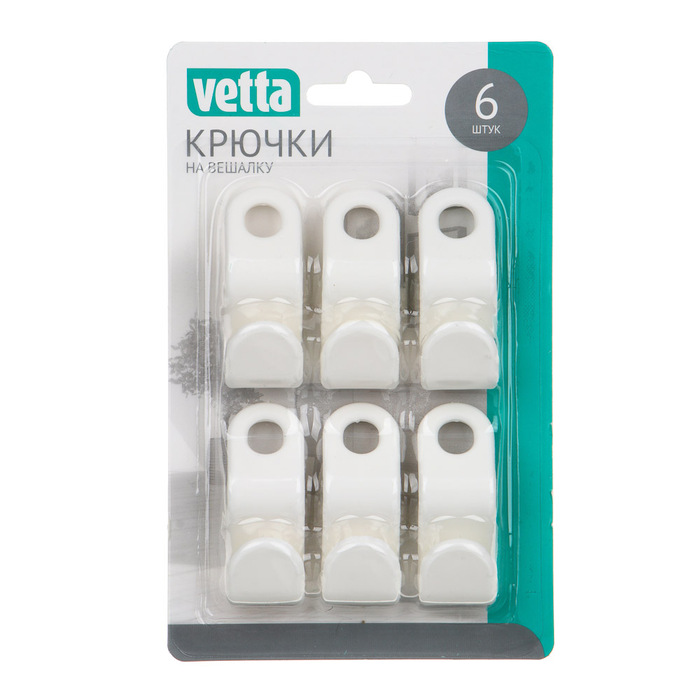 картинка  Крючки на вешалку, 6шт, полипропилен VETTA 440-394 от магазина АСЯ