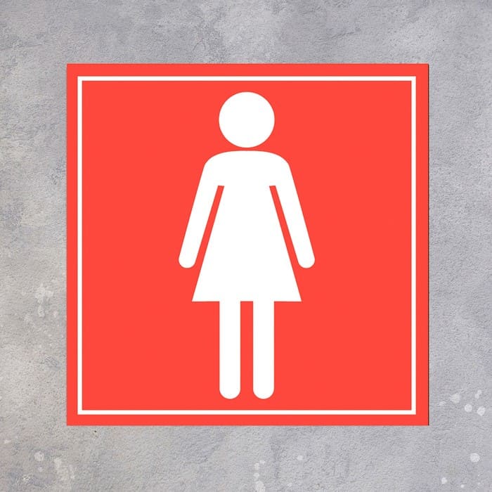 Табличка женский туалет со стрелкой () купить в Минске, цена