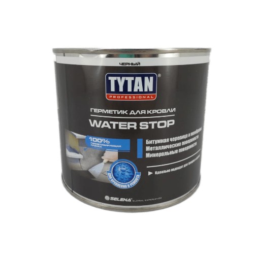 картинка Герметик для кровли Tytan Professional WATER STOP черный 1,8 кг от магазина АСЯ
