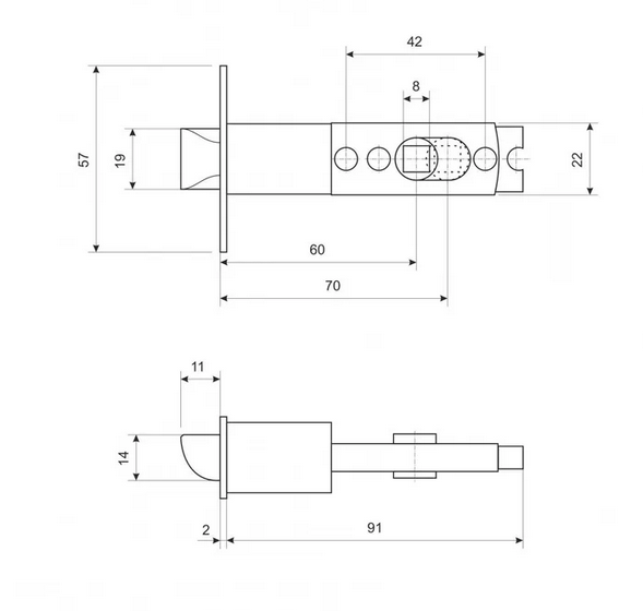 картинка Защелка Apecs Vanger 6072-01-AB ключ/фиксатор бронза от магазина АСЯ