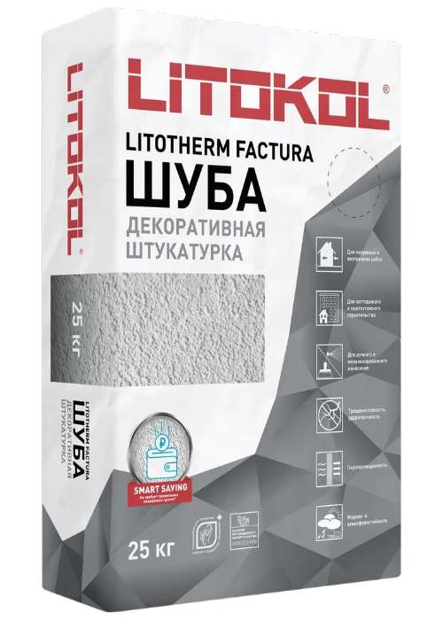 картинка Литотерм Фактура декоративная штукатурка (шуба) 25кг от магазина АСЯ