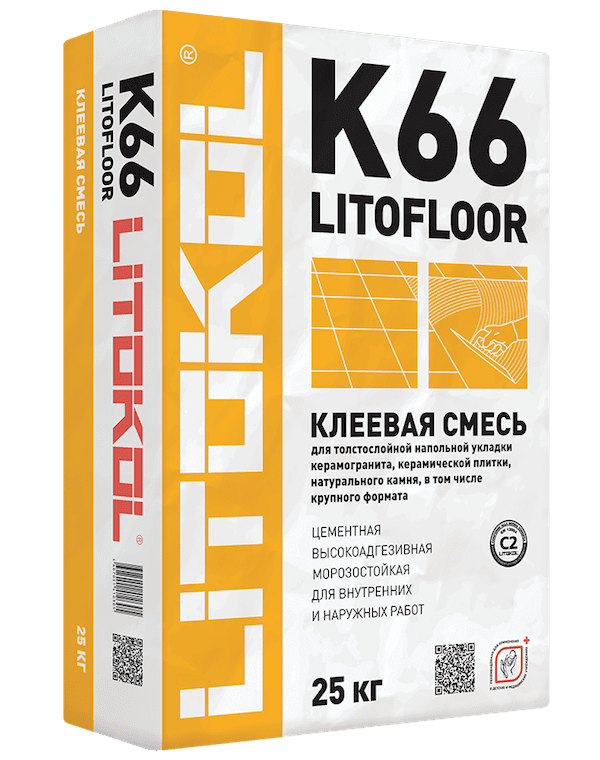 картинка Литофлор К66-клеевая смесь для керамической плитки 25кг от магазина АСЯ