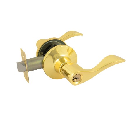картинка Ручка защелка Нора-М ЗВ1-01 с ключом и фиксатором, матовое золото (комплект - 2шт) от магазина АСЯ