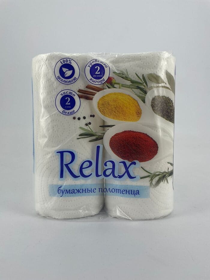 картинка Полотенца бумажные Relax белые двухслойные 2 шт от магазина АСЯ