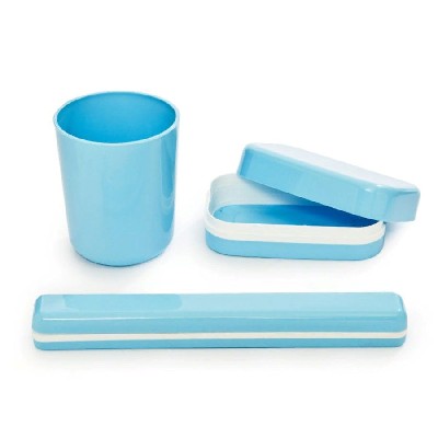 картинка Набор дорожный 3 предмета: стакан, мыльница, футляр для зубных щеток 195 от магазина АСЯ