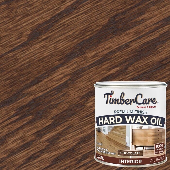 картинка Масло защитное TIMBERCARE HARD WAX OIL с твердым воском, шоколад 0,75л, 350062 от магазина АСЯ