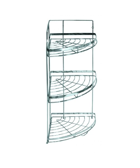 картинка  Полка угловая 3-уровневая  для ванной хром АЕ-596 от магазина АСЯ