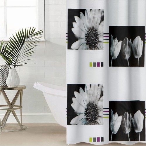 картинка Штора для ванной комнаты «Белые цветы», 180х180 см EVA 1904041 от магазина АСЯ
