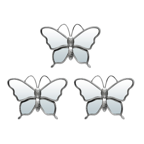 картинка Комплект декоративных зеркал "Бабочки" серебро3 шт, 25*25 см, 74063 от магазина АСЯ