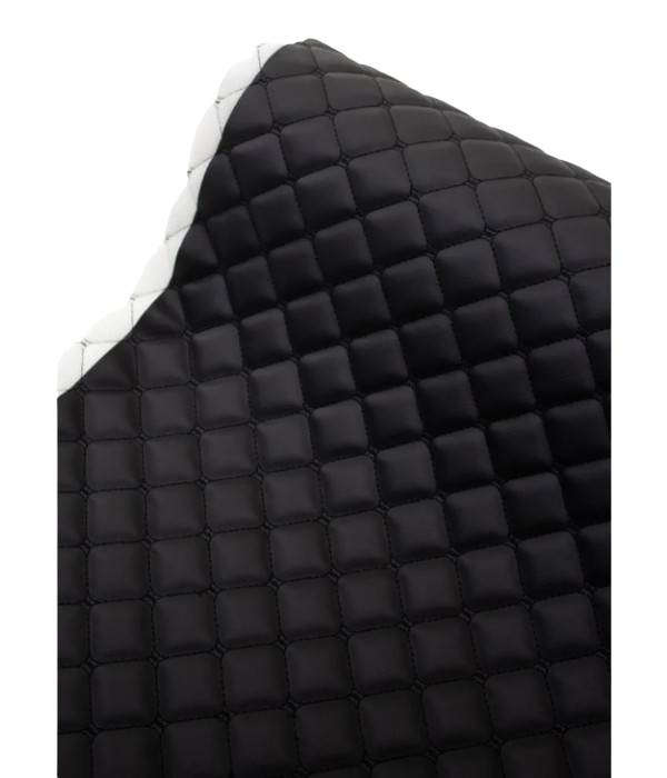 картинка Стеганая экокожа черная Квадрат с черной ниткой, ширина 140 см от магазина АСЯ