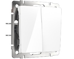 картинка Выключатель Werkel двухклавишный проходной белый WL01-SW-2G-2W от магазина АСЯ