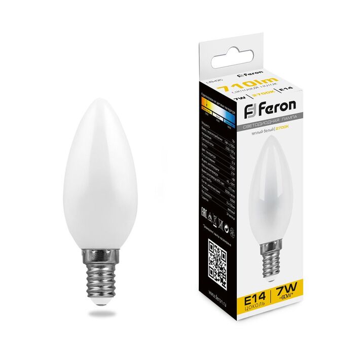 картинка Лампа светодиодная Feron LB-570 Свеча E14 9W 4000K от магазина АСЯ