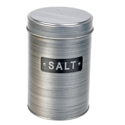 картинка Банка жестяная 750мл круглая средняя SALT/СОЛЬ серебро от магазина АСЯ