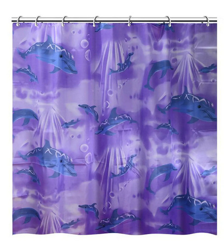 картинка Штора для ванной комнаты Аквалиния Дельфины, 170×180 см, полиэстер, арт. 020А от магазина АСЯ